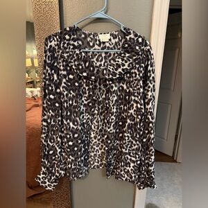 Kate Spade Black and White Animal Print Blouse